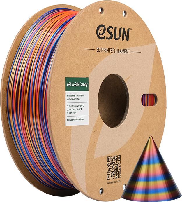 Actual product image eSUN ePLA-Silk Candy Red-Gold-Blue Filament 1.75mm 1Kg (PLA, 1.75 mm, 1000 g, Multicoloured)