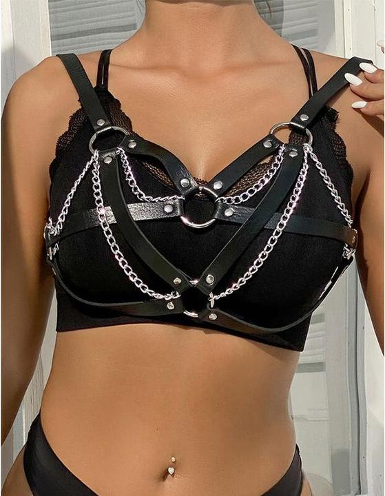 Actual product image Subblime 953713 Punk Bondage Belt Metal Buckle Black One Size