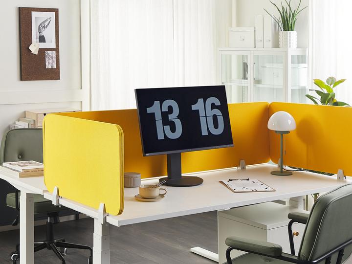 Produktbild Beliani Schreibtischtrennwand senfgelb 80 x 40 cm WALLY (80 x 40 cm)