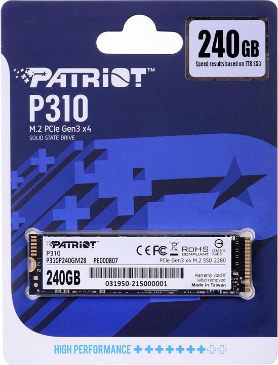 Immagine prodotto Patriot P310 SSD 240 GB (240 GB, M.2 2280)