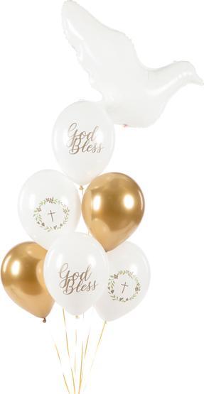 Immagine prodotto Partydeco Palloncini 30 cm, God Bless, bianco puro pastello (1 conf. / 50 pz.) (50 x)