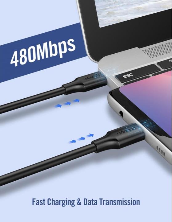 Actual product image Ugreen USB-C Power Delivery QC 3.0 20V 3A 60W (2 m, USB 2.0, 20 W)