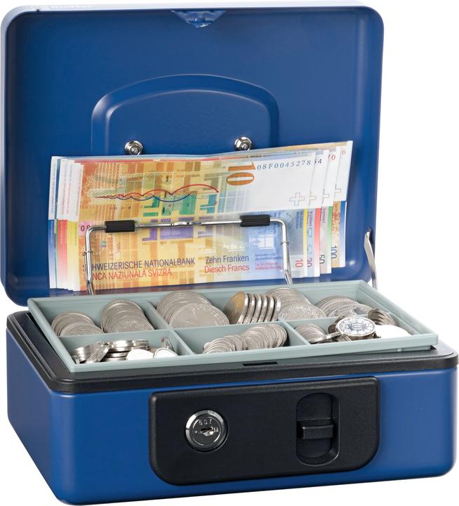 Rieffel Geldkassette mit Federdeckel DELUXE 2 BLAU