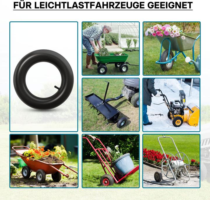 Actual product image Wiltec Standard inner tube for wheelbarrow size 400x100 4.00-8