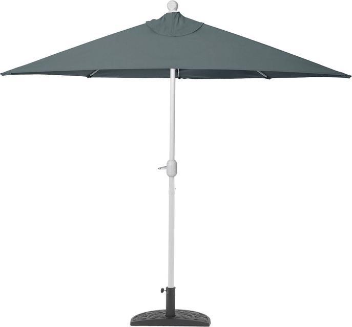 Image du produit Mendler Parasol semi-circulaire, demi-parasol balcon, UV 50+ polyester/alu 3kg, 300cm anthracite avec pieds (2.85 m)