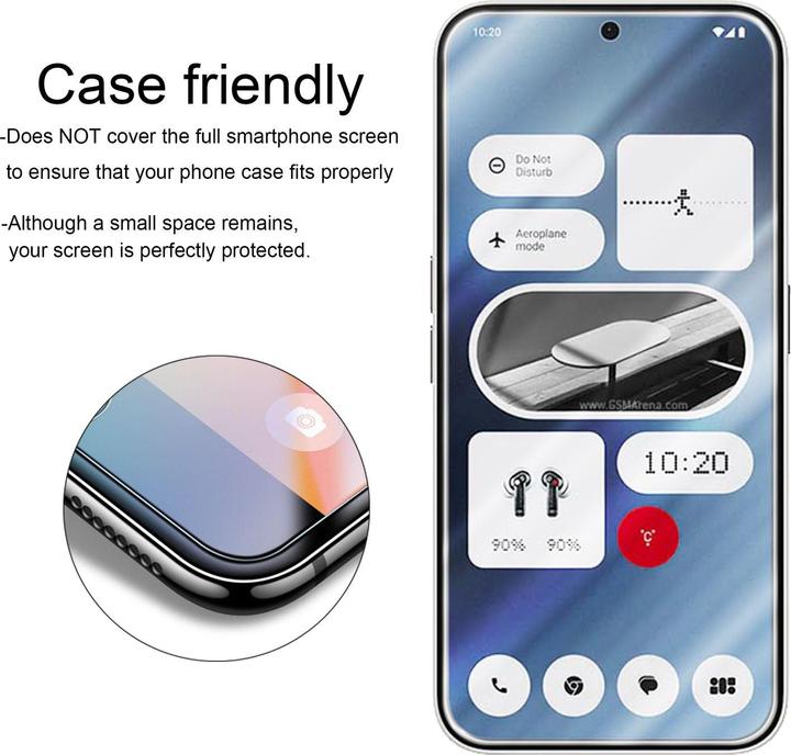 Actual product image Cadorabo Tempered Glass for Nothing Phone 2a (1 Piece, Phonemax Rocky 2)