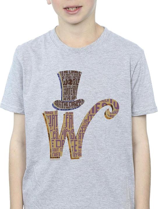 Actual product image Willy Wonka & the Chocolate Factory Boys W Logo Hat T-Shirt (128)