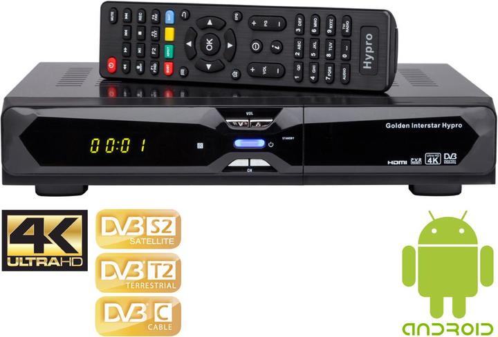 Image du produit Golden Interstar Hypro 4K/UHD, Android (IPTV (ready), DVB-C/T2/S2)