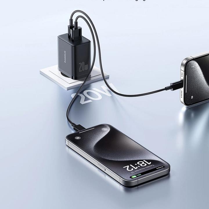Produktbild Baseus Cube, 20W, 3A, 1 x USB-A - 1 x USB-C, schwarz (20 W)