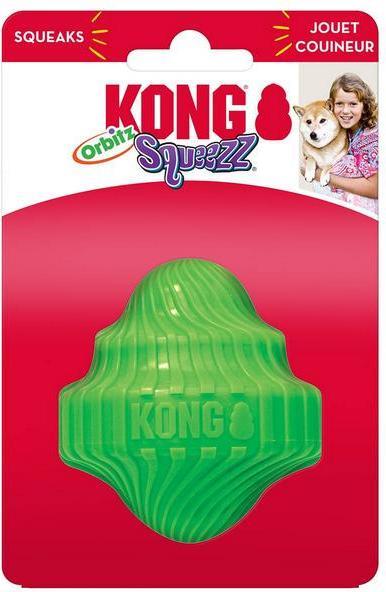 Actual product image KONG Squeezz Orbitz Spin Top M/L, 11.45 cm, assorted (Dog chew toy)