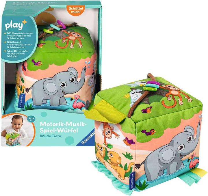 Productafbeelding Ravensburger Motorische vaardigheden muziekspel kubus: Wilde dieren