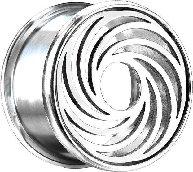 Produktbild Star Piercing Flared Tunnel mit Wirbel (ohne Messing, Chirurgenstahl 316L)