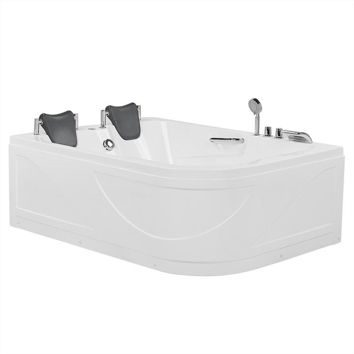 Image du produit Beliani Baignoire balnéo blanche modèle d'angle avec LED 170 x 119 cm droite BAYAMO (318 l, 119 cm, 119 cm)