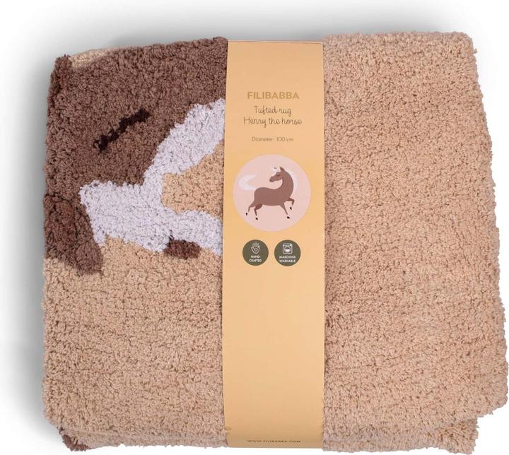 Actual product image Filibabba Tufted rug - Henry the horse (100 x 100 x 2 cm)