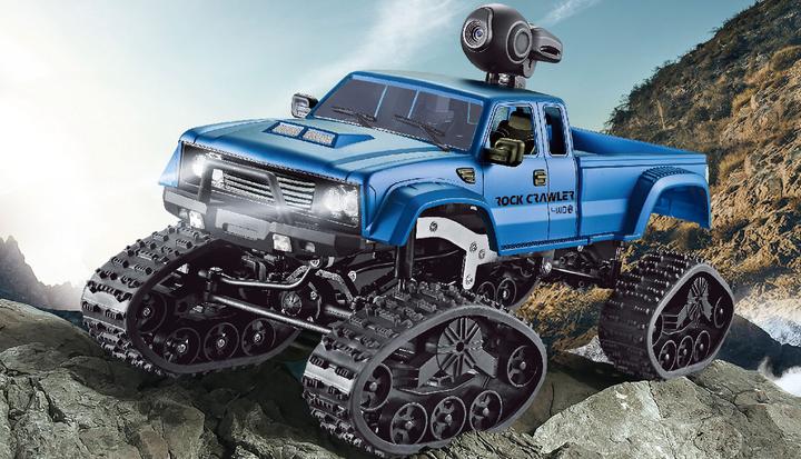 Actual product image Amewi RC AMX Pickup Truck FPV RTR blue with wheels & chains 4WD (RTR Ready-to-Run)