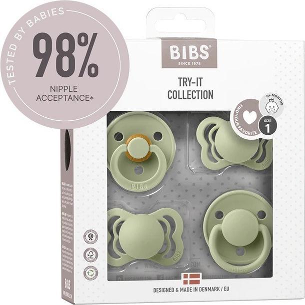 Produktbild Bibs Schnuller Try-It Collection, Sage (4 x, bis 6 Monate)
