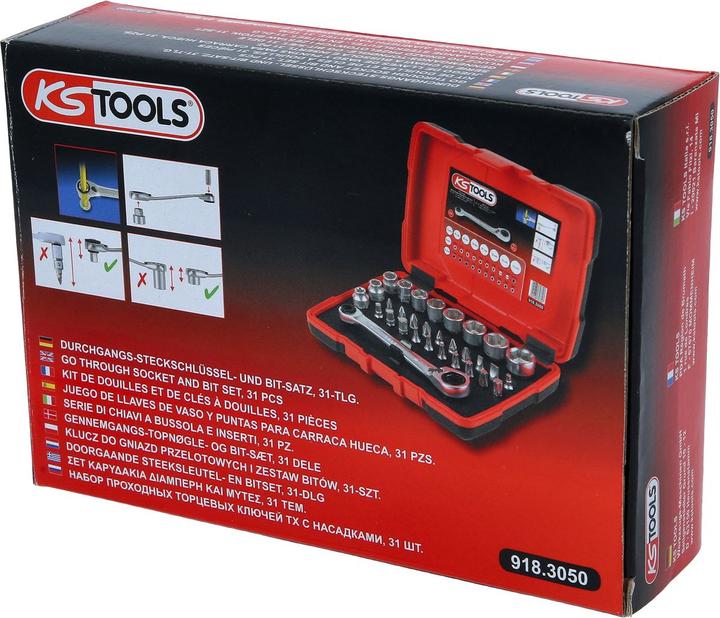 Image du produit KS Tools 1/4" + 11 mm Durchgangs-Steckschlüssel- und Bit-Satz (11 mm)