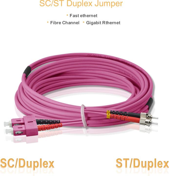 Image du produit Helos OM4 ST Câble à fibre optique 2x ST Violet (CAT7, 7.50 m)