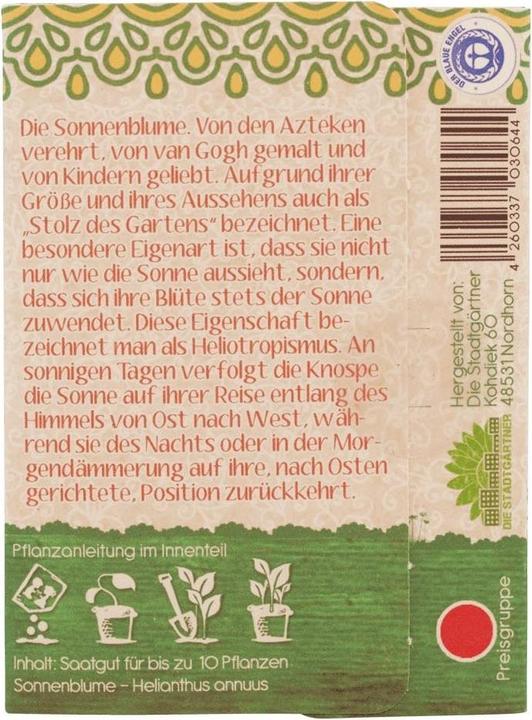 Saatgeschwister Minigarten Sonnenblume (Blumensamen)