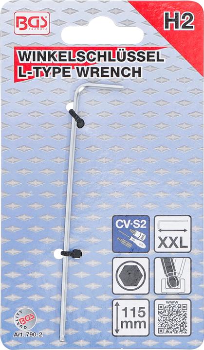 Image du produit BGS Clés allen extra longues six pans intérieurs / six pans intérieurs à tête sphérique 2,0 mm