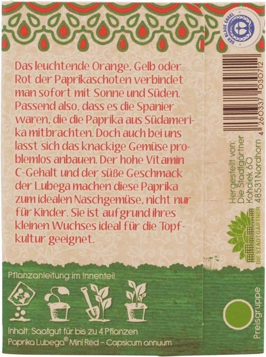 Saatgeschwister Minigarten Paprika (rot) (Gemüsesamen)