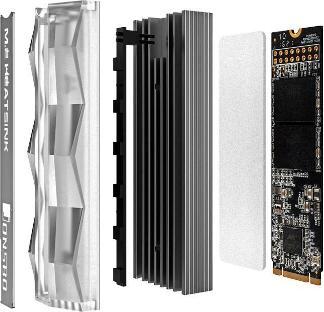 Actual product image Jonsbo M.2-2 Mirage Edition M.2 SSD Passive Cooler, ARGB