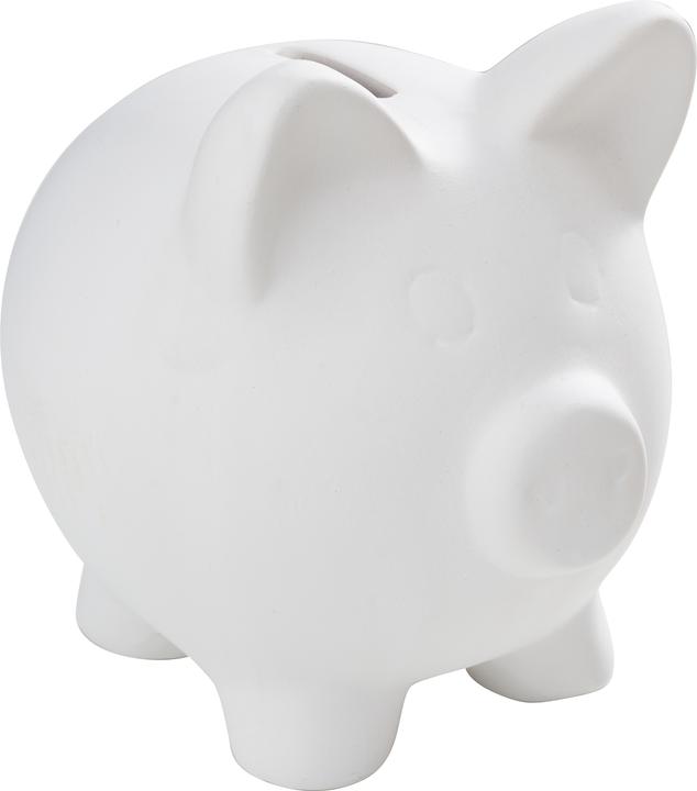 Image du produit VBS tirelire "cochon", céramique, blanc (10 x 10 x 12 cm)