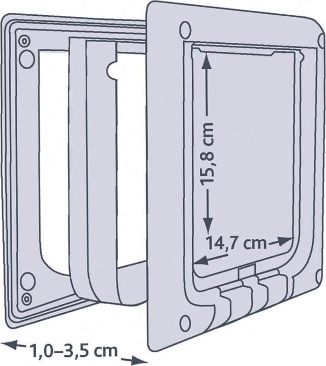 Produktbild Trixie 4-Wege Freilauftür elektromagnetisch (Magnetische Katzenklappe)