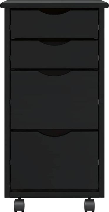 Actual product image VidaXL Rollschrank mit Schubladen MOSS Schwarz Massivholz Kiefer