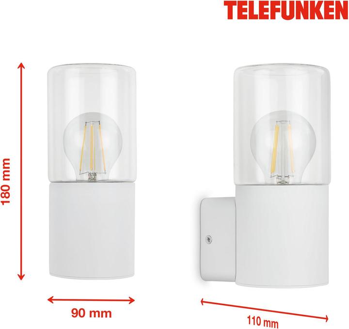 Image du produit Telefunken Lampe d'extérieur, blanc, 1xE27 excl. (E27)