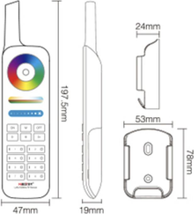 Immagine prodotto Milight Telecomando a 8 zone RGB+KW/WW a 433MHz (RGBCCT)
