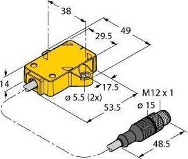 Produktbild Turk TURCK RI360P1-QR14-ELIU5X2 Induktiver Winkelsensor, mit Analogausga RI360P1QR14ELIU