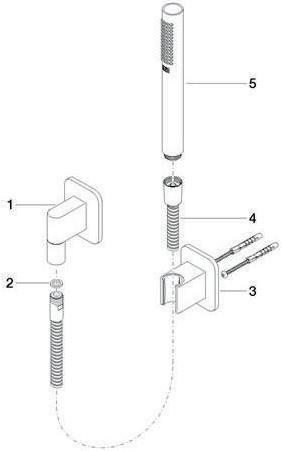 Actual product image Dornbracht Dornb shower set with single rosettes chrome