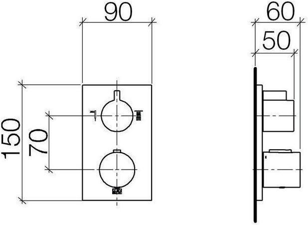 Produktbild Dornbracht Dornb UP-Thermostat IMO mit Zweiwege-Mengenregulierung chrom