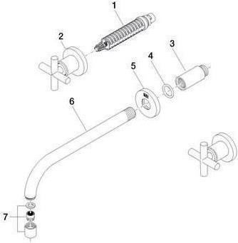 Produktbild Dornbracht Dornb 3-Loch-WT-Wandbatterie TARA. o Ablaufgarnitur Ausladung 240mm chrom