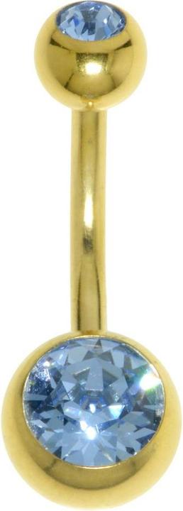 Bijouteria Bauchpiercing (Chirurgenstahl 316L, PVD Beschichtung (goldfarbig), Premium Kristall)