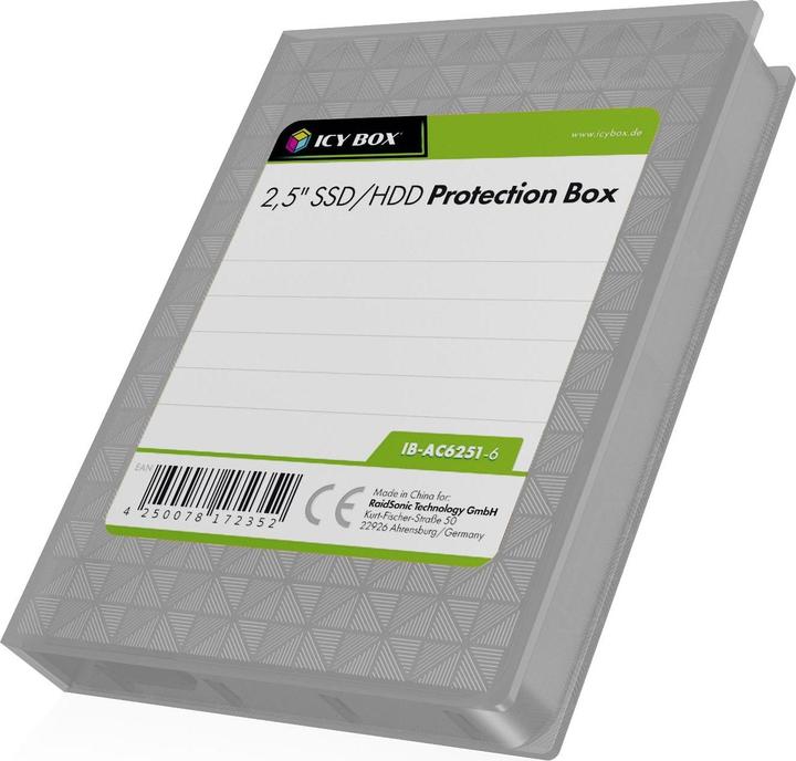 Produktbild Icy Box IB-AC6251-6 2.5"-Festplatte Schutzgehäuse 6er Pack