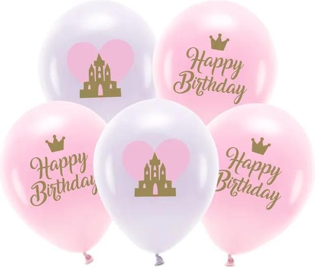 Produktbild Partydeco Luftballons Happy Birthday Prinzessin, 5 Stk. (5 x)