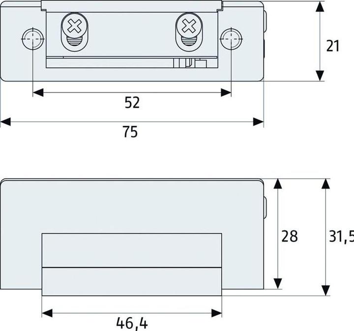 Actual product image Abus ET80 Electric strike (Glass door, Indoor)