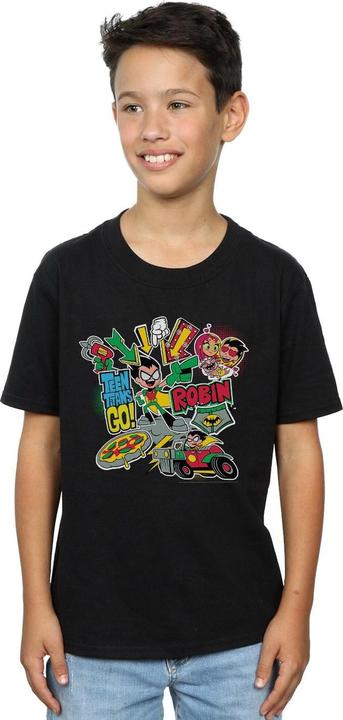 Actual product image Boys Teen Titans Go Robin Montage T-Shirt (128)