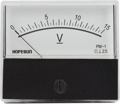 Actual product image Velleman ANALOGUE VOLTAGE PANEL METER 15V DC / 70 x 60mm