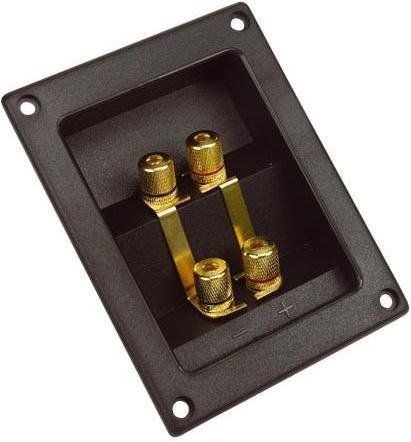 Actual product image Velleman Double Loudspeaker Connection Terminal - Rectangular - Gold