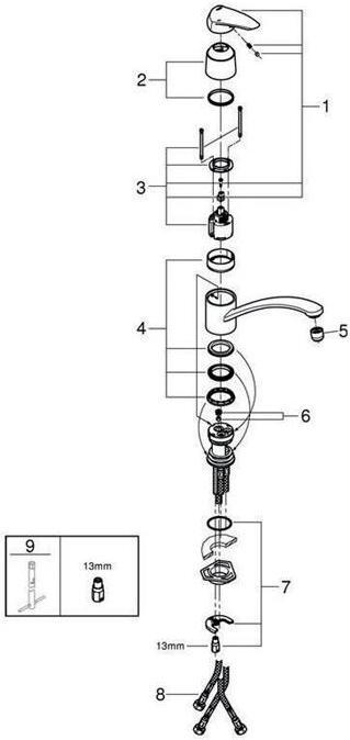 Produktbild Grohe Einhand-Spültischbatterie EURODISC EURODISC DN 15 f offene Warmwasserbereiter chrom