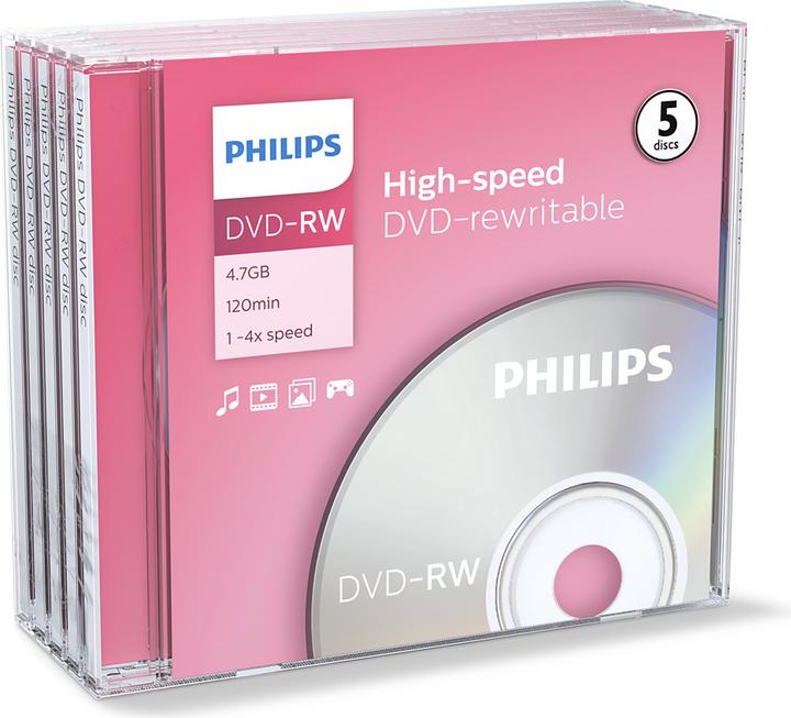 Immagine prodotto Philips 1x5 DVD-RW 4.7GB 4x JC (5 x)