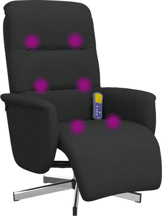 Immagine prodotto VidaXL Sedia da massaggio con poggiapiedi in tessuto nero, colore