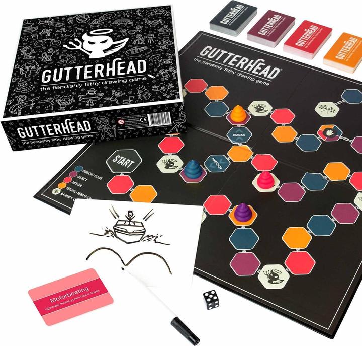 Actual product image JTI Gutterhead - The Fiendishly Filthy Drawing Game - The Adult Board Game of Hilariously Dirty Doodles (English)