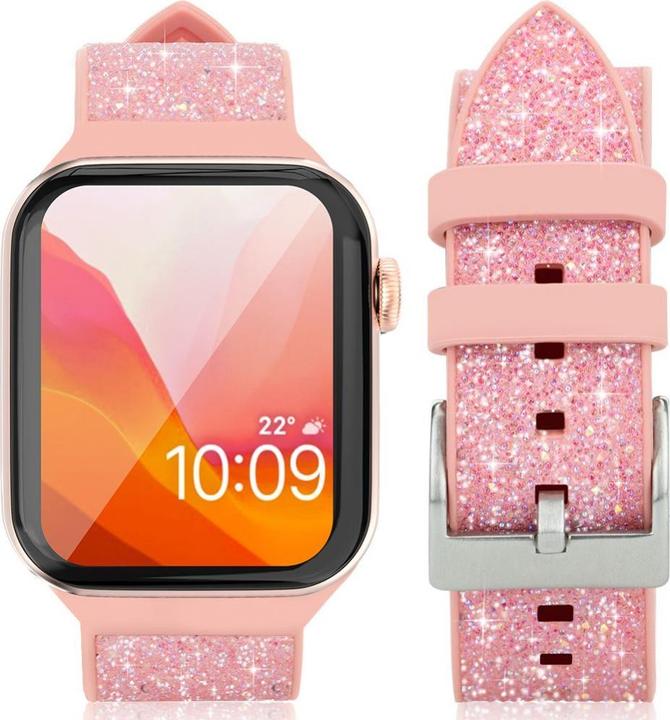 Produktbild Kingxbar Glitter Watch Band Series (38 mm, 40 mm, Silikon, Apple Watch Series 1, Apple Watch Series 2, Apple Watch Series 3, Apple Watch Series 4, Apple Watch Series 5, Apple Watch Series 6, Apple Watch SE)