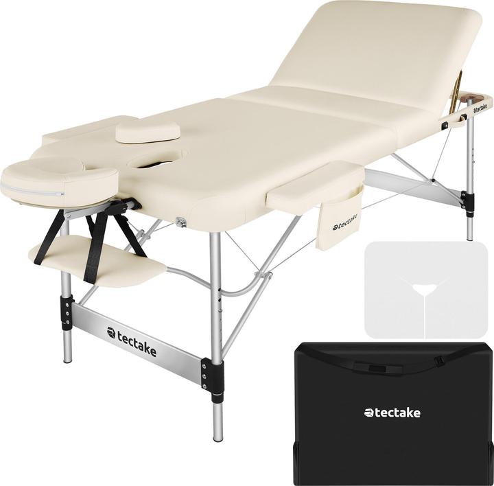 tectake 3 Zonen Massageliege mit 5cm Polsterung und Aluminiumgestell