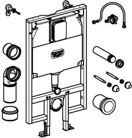 Actual product image Grohe WC element RAPID SL cistern 80mm element width 0.62 m
