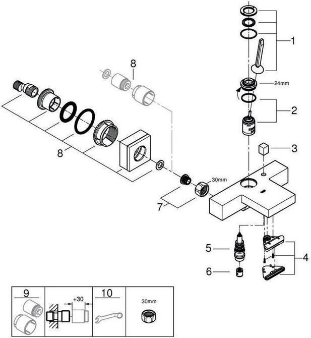 Produktbild Grohe Einh.-Wannenb. EUROCUBE JOY 1/2Zoll, XL Wasserfall chrom